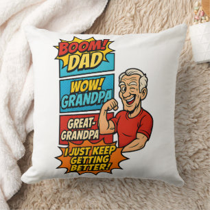 Epic Custom Vater→Grandpa→Great-Grandpa Comic Gift Kissen