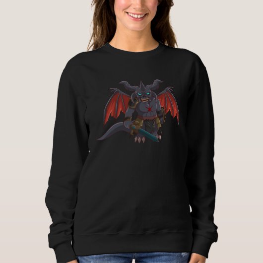 Epic Demon Chibi Creepy Cute Designs Stitched Up C Sweatshirt (Vorderseite)