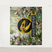 Epic Dino Birthday Background Wandteppich (Vorderseite)