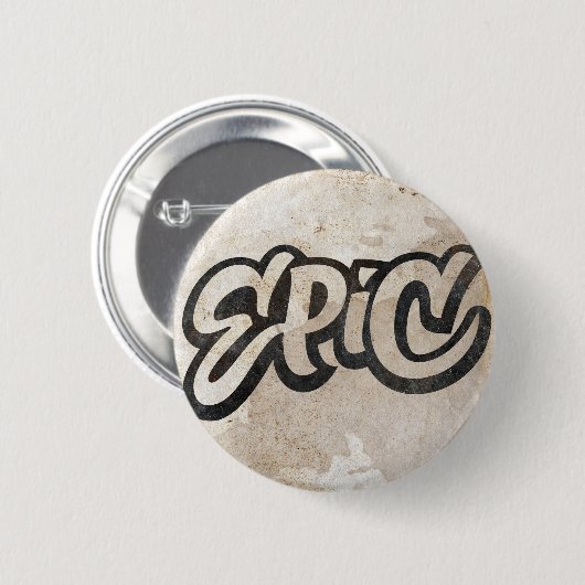 Epic Distressed Graffiti Street Art Letters Button (Vorne & Hinten)