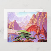 Epic Dragon Fight Postcard - Mythische Schlachtkun Postkarte (Vorne/Hinten)