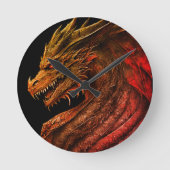 Epic Dragon Retro Clock Runde Wanduhr (Vorderseite)
