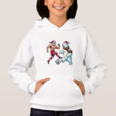 Epic Duel: Santa Claus vs. Polar Bear on the Socce Hoodie (Vorderseite)