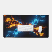 Epic Elemental Fire Ice Energy Clash Gamer Schreibtischunterlage (Tastatur & Maus)