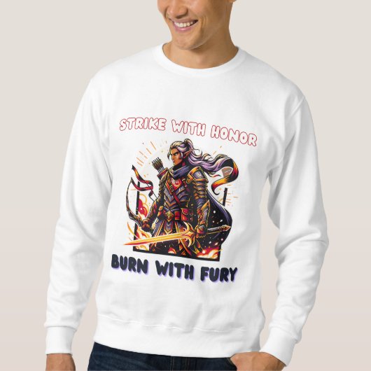 Epic Elven Warrior mit Flammenschwert Sweatshirt (Vorderseite)