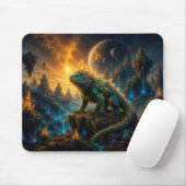 Epic Emerald & Gold Alien Lizard Mouse Pad Mousepad (Mit Mouse)
