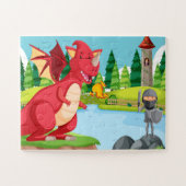 Epic Fantasy Adventure - Knight vs Dragon Puzzle (Horizontal)