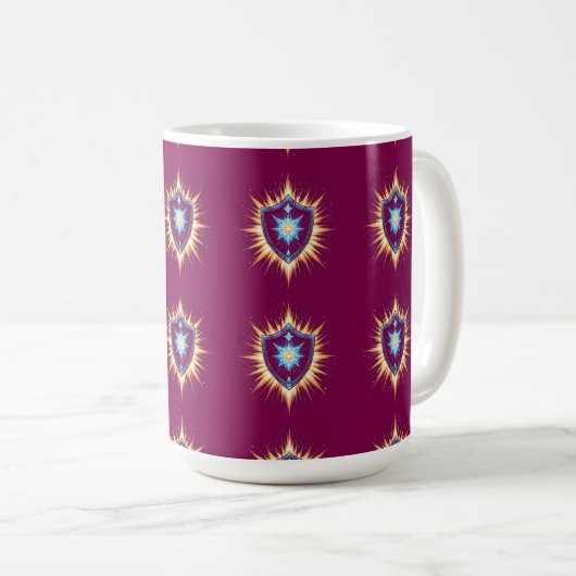 Epic Fantasy Shield with Radiant Energy Burst – Ma Kaffeetasse (VorderseiteRechts)