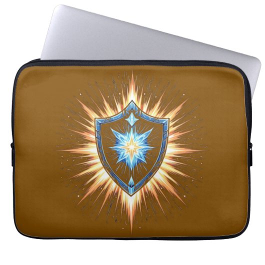 Epic Fantasy Shield with Radiant Energy Burst – Ma Laptopschutzhülle (Vorderseite)