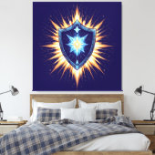 Epic Fantasy Shield with Radiant Energy Burst – Ma Leinwanddruck (Insitu (Schlafzimmer))