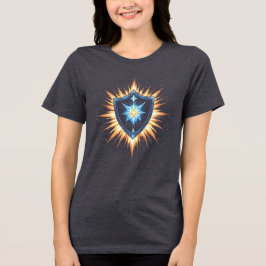 Epic Fantasy Shield with Radiant Energy Burst – Ma Tri-Blend Shirt