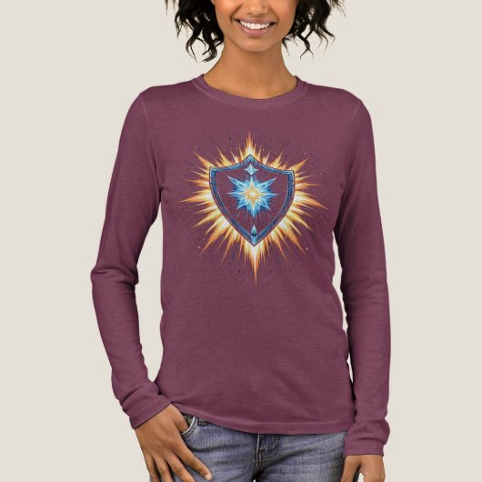 Epic Fantasy Shield with Radiant Energy Burst – Ma Tri-Blend Shirt (Vorderseite)