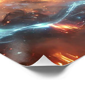 Epic Female Wizard Battle Posters Magic Power Poster (Ecke)