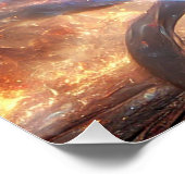 Epic Female Wizard Battle Posters Magic Power Poster (Ecke)