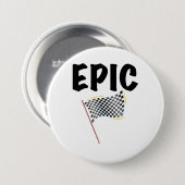 Epic Finish Line Checkered Racing Flag Button (Vorne & Hinten)