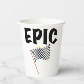 Epic Finish Line Checkered Racing Flag Pappbecher (Vorderseite)