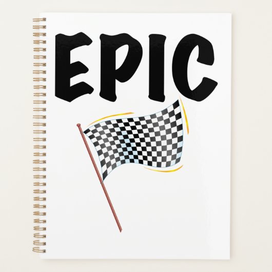 Epic Finish Line Checkered Racing Flag Planer (Vorderseite)