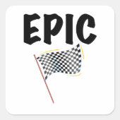 Epic Finish Line Checkered Racing Flag Quadratischer Aufkleber (Vorderseite)
