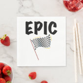 Epic Finish Line Checkered Racing Flag Serviette (Beispiel)
