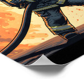Epic Firefighter Action Scene Poster (Ecke)