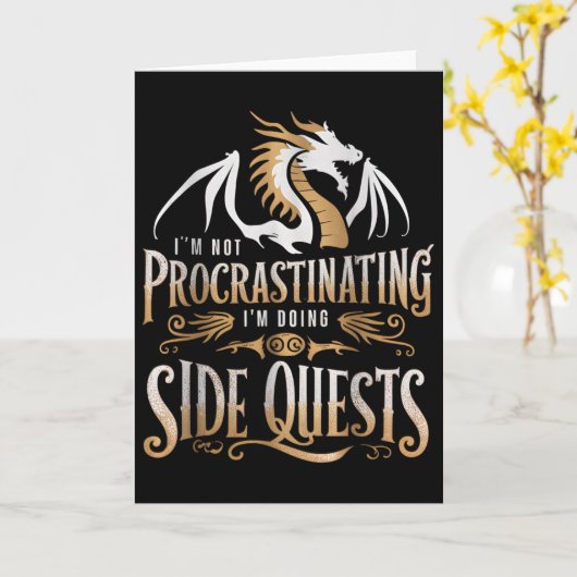 Epic Gamer Fantasy Adventure Apparel Doing Side Qu Karte (Gelbe Blume)