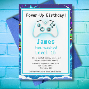 Epic Gamer Happy 15 Geburtstag Einladung kritische