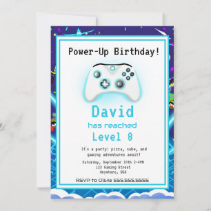 Epic Gamer Happy 8. Geburtstag Einladen Critical H Einladung