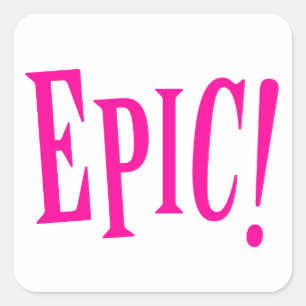 Epic Girl Power Hot Pink Quadratischer Aufkleber