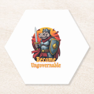 Epic Gladiator Warrior Moo Deng Hippo wird Ungov Untersetzer
