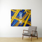 Epic Glowing Yellow Cyan Light Trails Cyberpunk Wandteppich (Beispiel (Horizontal))