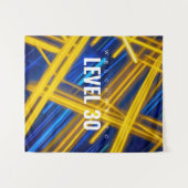 Epic Glowing Yellow Cyan Light Trails Cyberpunk Wandteppich (Vorderseite (Horizontal))