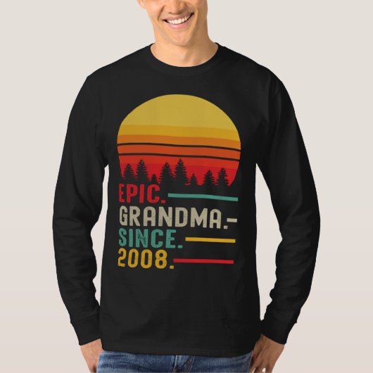 Epic Grandma Since 2008 Happy Mothers Day T-Shirt (Vorderseite)