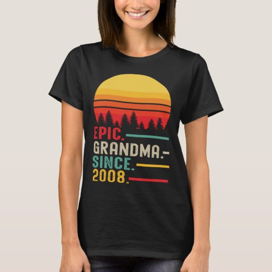 Epic Grandma Since 2008 Happy Mothers Day T-Shirt (Vorderseite)