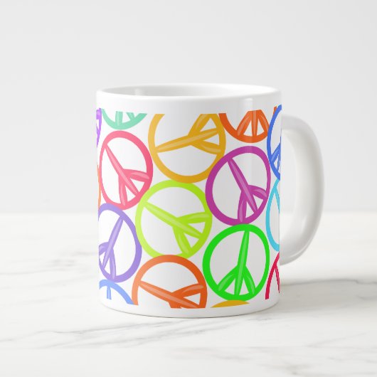 Epic Groovy Fun Peace Sign Muster Jumbo-Tasse (Vorderseite Rechts)