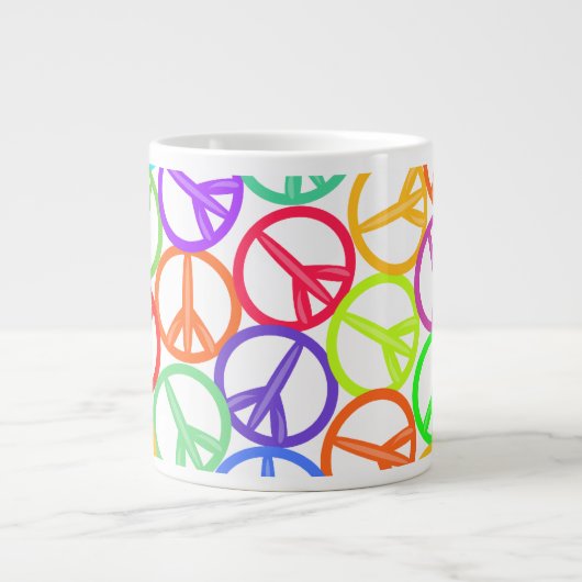 Epic Groovy Fun Peace Sign Muster Jumbo-Tasse (Vorderseite)