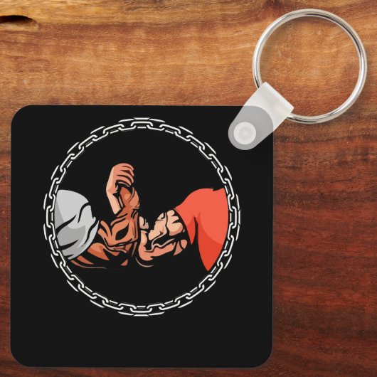 Epic Handshake Swole Bro Handshake Bodybuilding Fi Schlüsselanhänger (Rückseite)