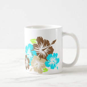 "Epic Hibiscus" in Braun/Türkis Tasse