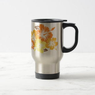 "Epic Hibiscus" in Orange Travel Mug Reisebecher