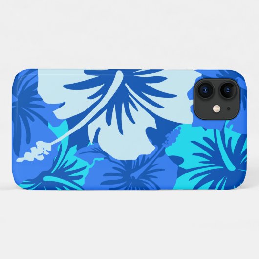 Epic Hibiskus Floral Hawaiian Royal Blue Case-Mate iPhone Hülle (Rückseite (Horizontal))