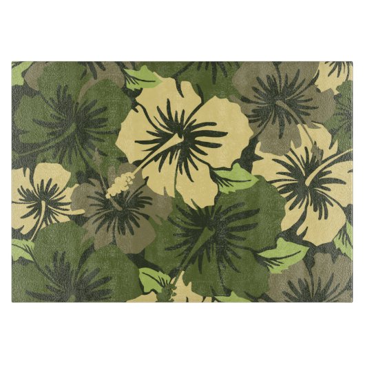 Epic Hibiskus Hawaiian Glass Cutting Board Schneidebrett (Vorderseite)