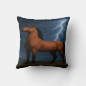 Epic Horse Throw Kissen | 3D Fantasy Thunderstorm (Rückseite)