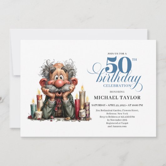 Epic Humor For Him 50th Birthday Bash Invitation Einladung (Vorderseite)
