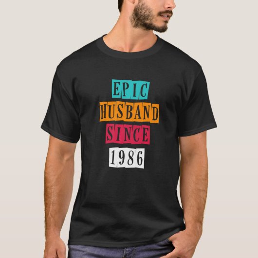 Epic Husband Seit 1986 36 Wedding Anniversary Vin T-Shirt (Vorderseite)