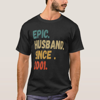Epic Husband seit 2001 Wedding Anniversary Retro T-Shirt