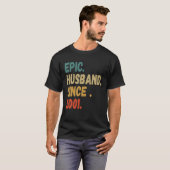 Epic Husband seit 2001 Wedding Anniversary Retro T-Shirt (Vorne ganz)