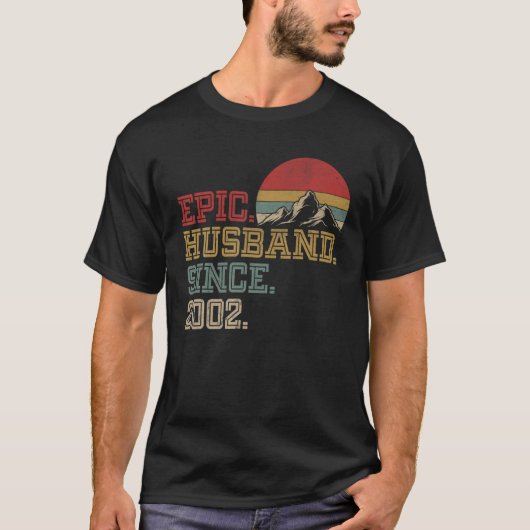 Epic Husband seit 2002 Retro Graphic Cool 20th an T-Shirt (Vorderseite)