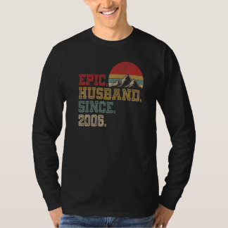 Epic Husband Seit 2006 Retro Graphic Cool 16. und T-Shirt