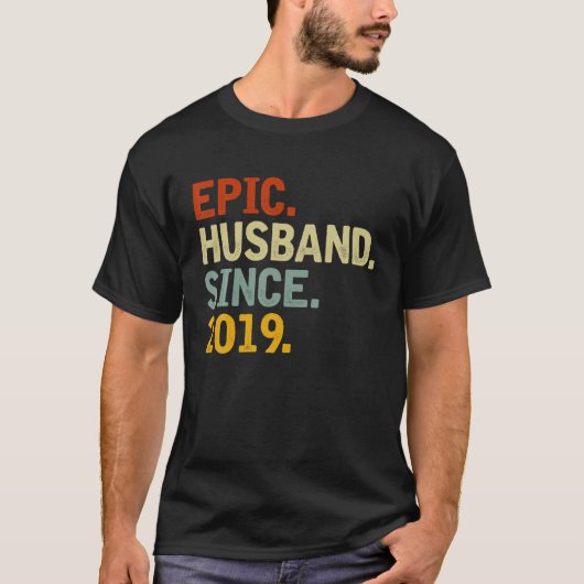 Epic Husband Seit 2019 - Funny 3Rd Wedding Annive T-Shirt (Vorderseite)