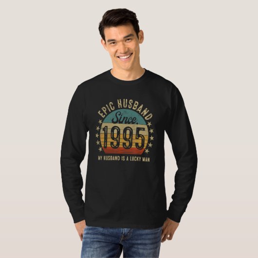 Epic Husband Since 1995 28th Wedding Anniversary T-Shirt (Vorne ganz)