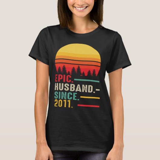 Epic Husband Since 2011 Happy Anniversary T-Shirt (Vorderseite)